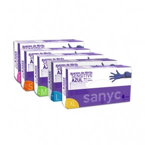 GUANTES NITRILO SENSITIVE SANYC MEDIANO 100u.