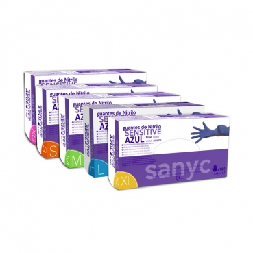 GUANTES NITRILO SENSITIVE SANYC X-PEQ. 100u.