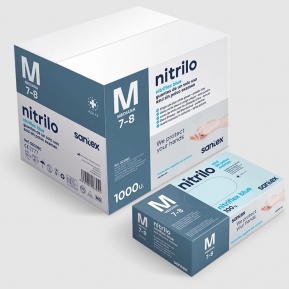GUANTES NITRILO SANTEX NITRIFLEX PEQUEÑOS 100u.
